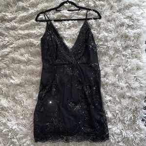 Superdown Black Sequin Dress